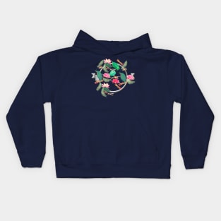 Dragonflies and Lotus Flowers Kids Hoodie